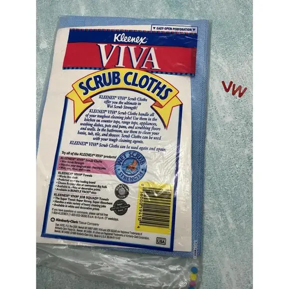 Kleenex VIVA Scrub Cloths Reusable 11" x‎ 14.5” Discontinued - New Unopened - Picture 4 of 4